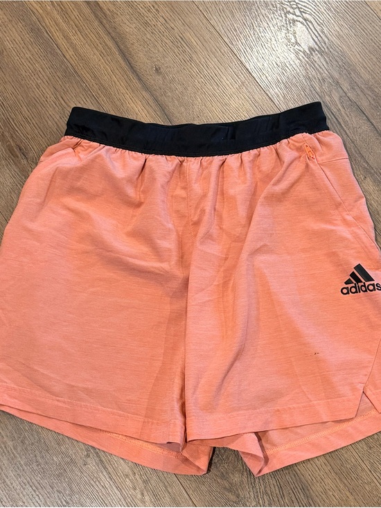 adidas Other - adidas Coral-Orange Running Shorts with Black Waistband